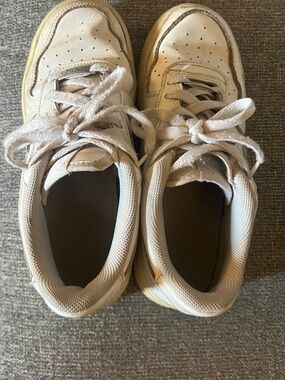 Kids  NIKE Air-Force…White Lace-Up Athletic Shoes